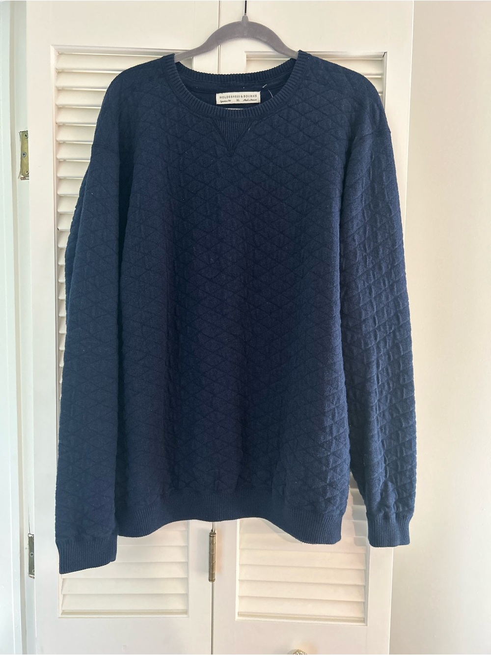 Holderness & Bourne The Ward Crewneck Sweater XL Heathered Pacific Blue Golf